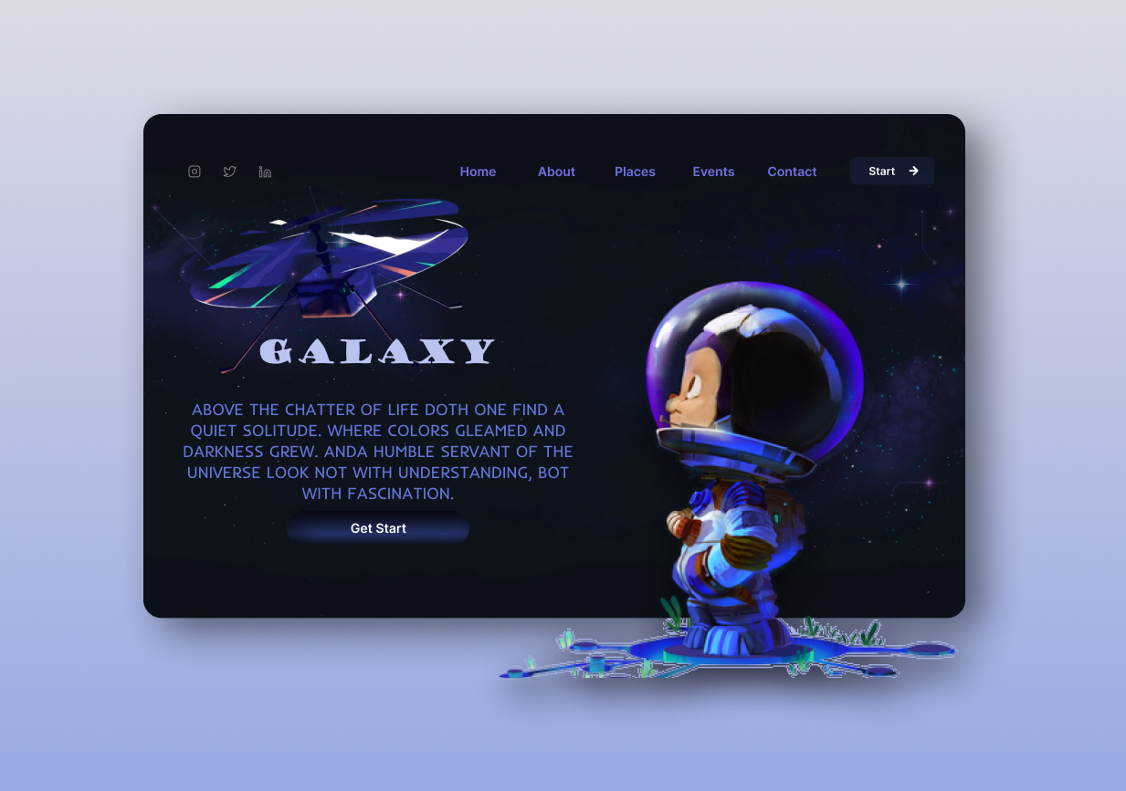 Space Galaxy Exploration Dashboard UI Design