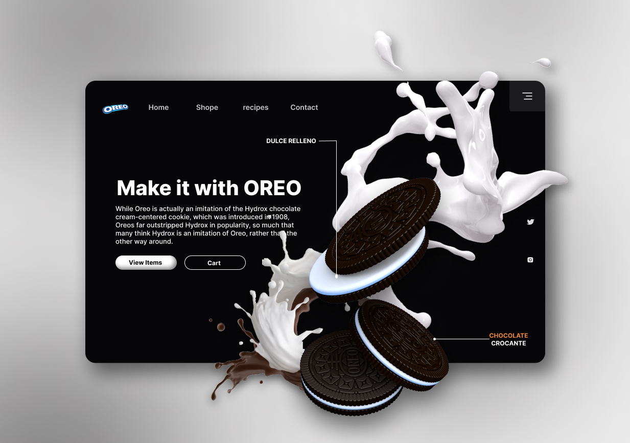 Orio Biscuit Advertisement UI Design