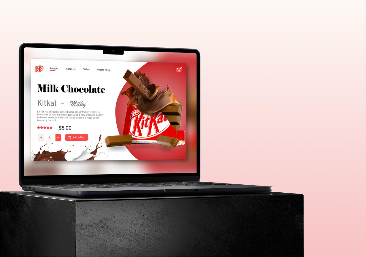 KitKat Chocolate Advertisement UI Design